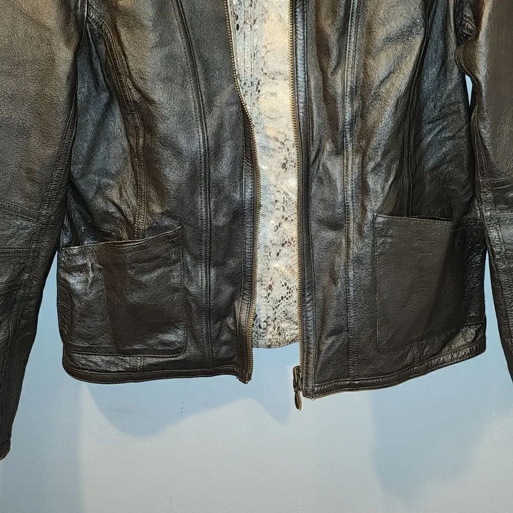 Chico's Reversible Leather Jacket - Picture 4 of 10